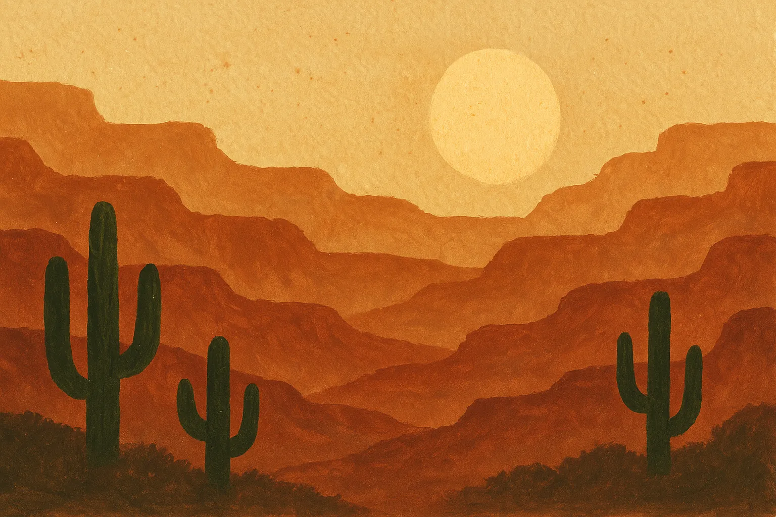 Canyon ridges at sunset